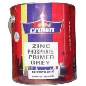 Crown Zinc Phosphate Primer Grey – Anti-Corrosive Metal Primer 4 Litres available at Victory Paints Kenya