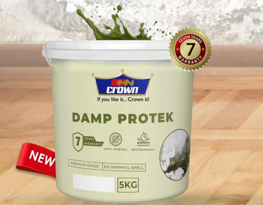 Crown Damp Protek Anti-Damp Wall Solution available at Victory Paints Kenya